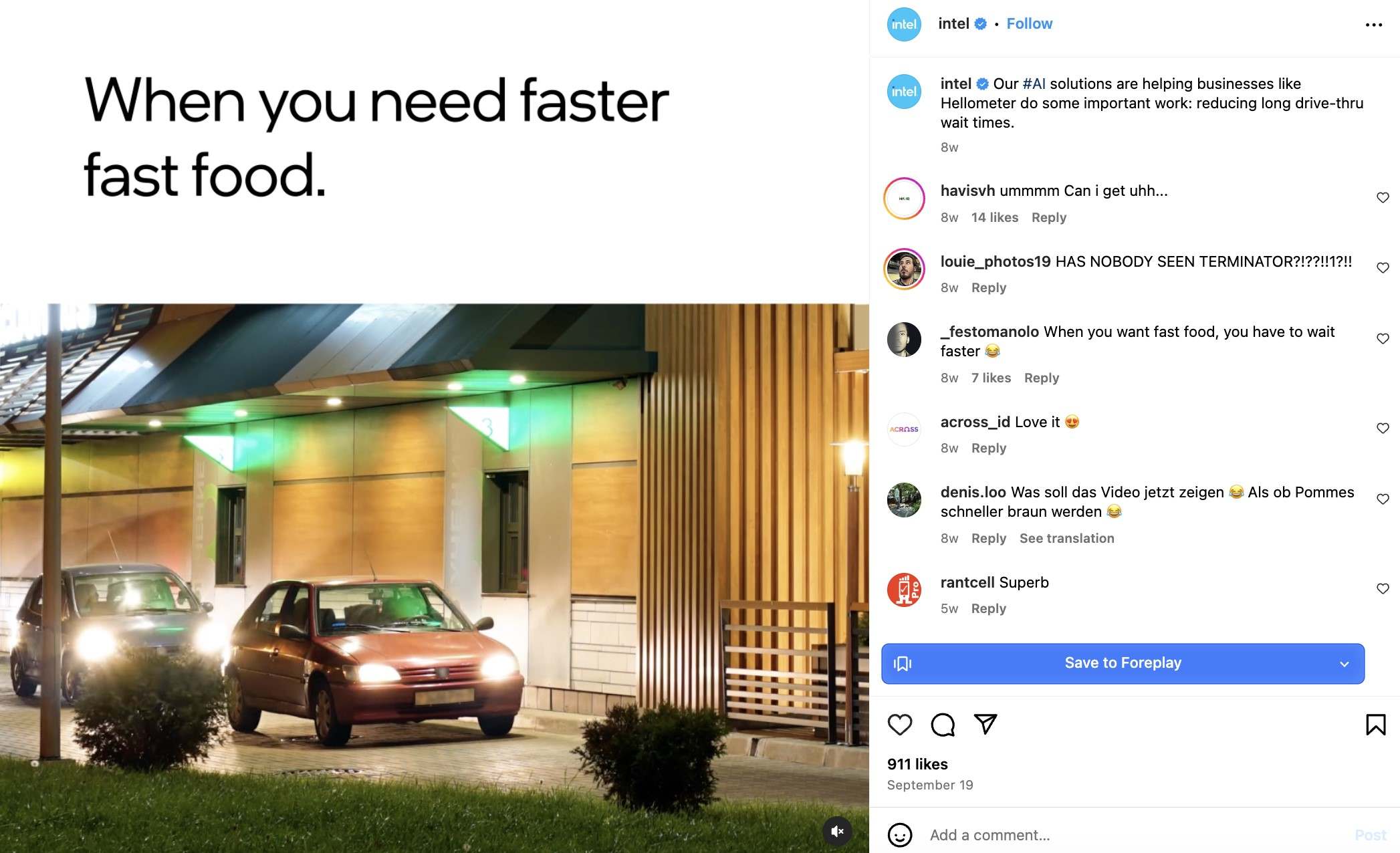 B2B brand in Instagram example