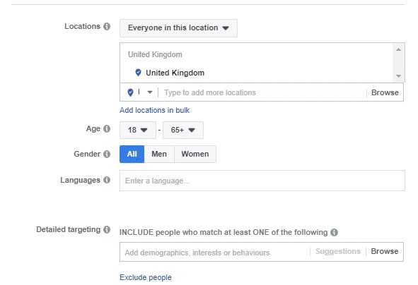 Facebook ad settings