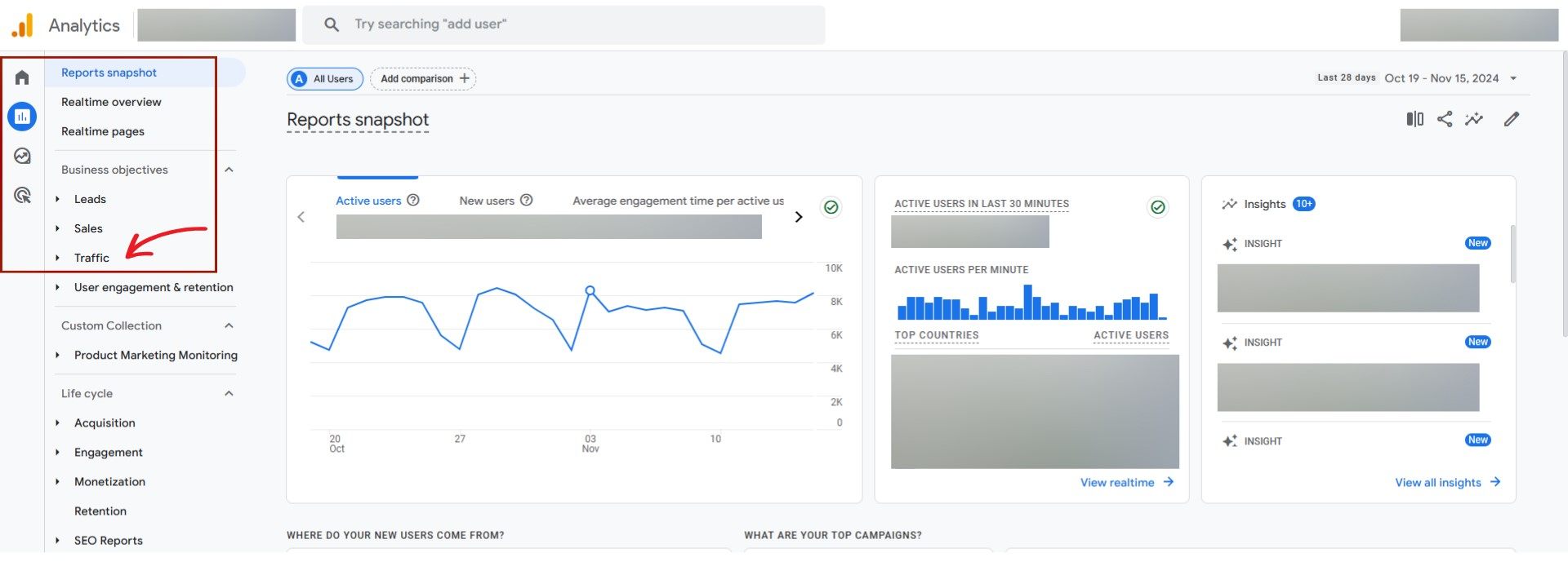 Google Analytics Traffic Report