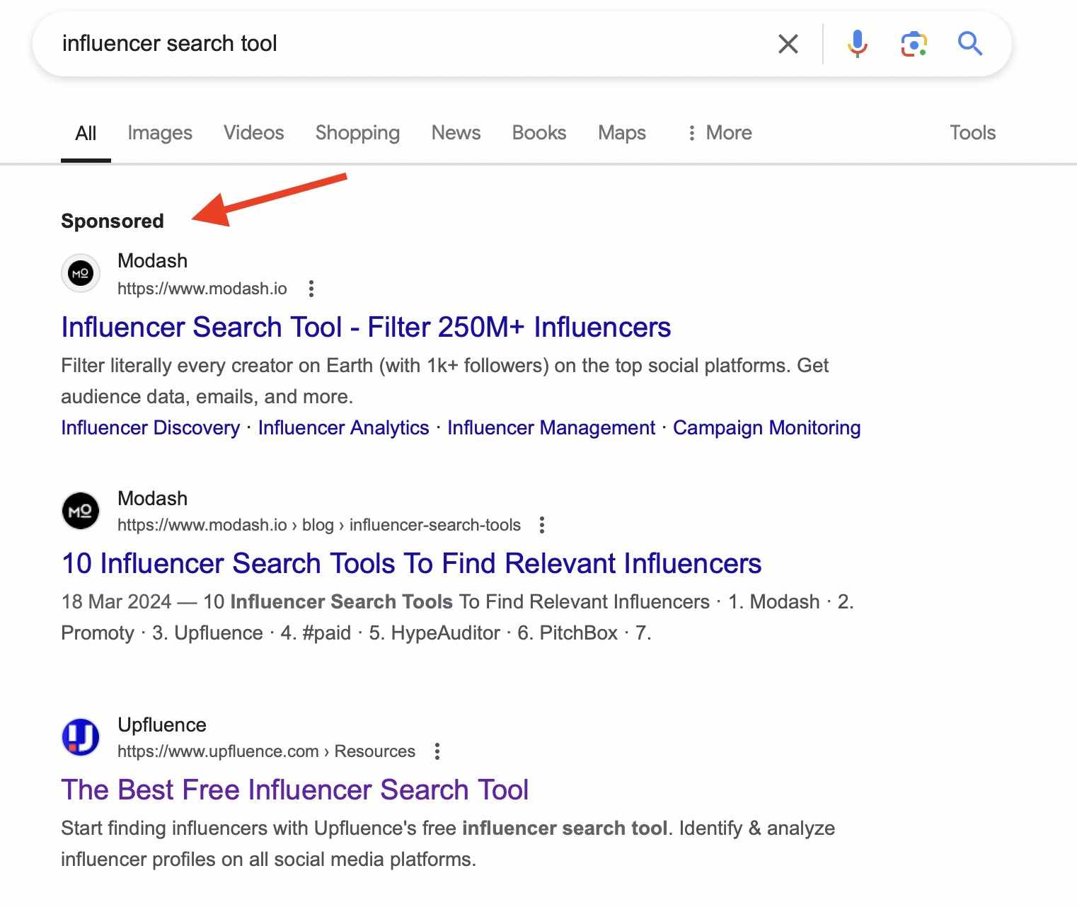 influencer search tool google